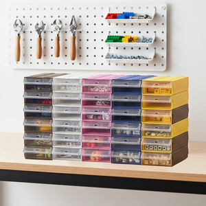 Armoire de rangement de bureau en <span class=keywords><strong>plastique</strong></span> épais moulé par injection, de forme polygonale, avec <span class=keywords><strong>12</strong></span> <span class=keywords><strong>tiroirs</strong></span> empilables, organisateur de vis et d'outils - Product Image 1