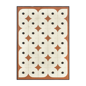 Lujo arte mixto 3D Wabi Sabi, cuadro relieve piedra arenisca círculos concéntricos neutro decoración hogar - Product Image 6