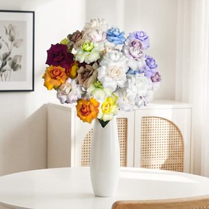 Rosas Artificiales de Múltiples Pétalos, de Tela Plástica, Alta Simulación, Decoraciones para Bodas y Hogar - Product Image 1