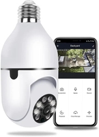 Caméra de sécurité sans fil E27 Bulb PTZ 360 °   Caméra WiFi panoramique avec lumière intégrée et système de surveillance domestique