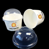 SP3231 gobelet en papier pour crème glacée à paroi unique avec logo personnalisé avec couche de peinture PE ensemble d'emballage de boisson unique avec couvercles en plastique