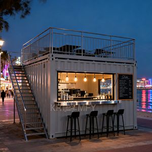 ร้านอาหารร่วมสมัย ร้านกาแฟเคลื่อนที่ บ้านตู้คอนเทนเนอร์สำเร็จรูป คีออสก์สำเร็จรูป แข็งแรง ทนทาน - Product Image 5