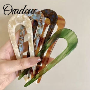 Oradour Vintage chino Retro accesorios para el cabello de mujer coreano U Pins Color Stick Fancy Sweet Acetato Horquillas para el cabello al por mayor - Product Image 2