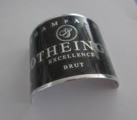 Etiqueta de vino de Metal precurvada personalizada profesional, pegatina de Metal en relieve 3D para whisky, vodka, etiqueta de paquete de botella de vidrio
