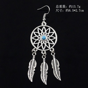 Fatti a mano Gioielli In <span class=keywords><strong>Argento</strong></span> Antico Orecchino Dream Catcher di Fascino Orecchino di Goccia Per Le Donne - Product Image 6