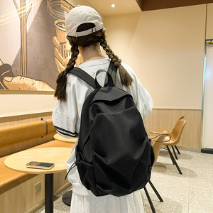 Tianda 3418 Student <b>Backpack</b> 18 In Black Solid Color Interior Zipper Pocket For Junior High High <b>School</b> College Students - Product Image 1