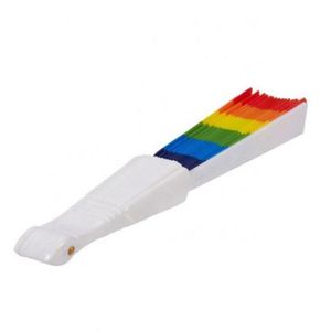 <b>Frame</b> Prime Performance Festival Party Dancing Wedding Rave Chinese Decoration Rainbow Folding <b>Plastic</b> Hand Fan - Product Image 5