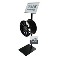 Présentoir rotatif autoportant en acier pour pneus et jantes de voiture, idéal pour la distribution en magasin, capacité max. 22 pouces, démontable, pour usage commercial