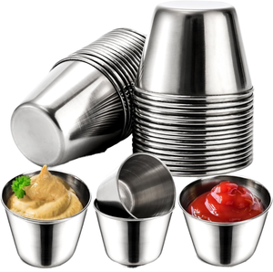Bol/Tasse à Sauce en Acier Inoxydable 304 de 70 ml au Design Moderne, Réutilisable, Petit Bol/Tasse en Métal pour Condiments - Product Image 1
