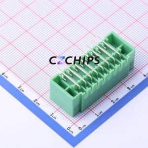 KF2EDGKRM-3.5-2*8P Plug-in Terminal Block Bent Lead Through Hole,P=3.5mm Board-to-Board / Socket Closed Screw Fixing 2x8P 3.5mm - Product Image 2