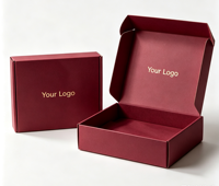 Boîte d'expédition de luxe personnalisée avec logo doré, boîte cadeau cosmétique, emballage en carton ondulé recyclé
