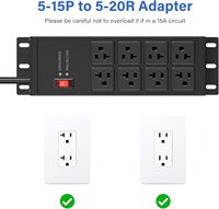 Multiprise industrielle robuste 20 A avec protection contre les surtensions, 8 prises, câble 12 AWG, pour atelier et garage, en métal