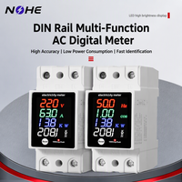 Meteran Listrik Digital Satu Fasa Din Rail AC Tegangan Arus Daya Energi KWh Meter dengan Layar LED