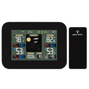 Đồng hồ đo kỹ thuật số Đồng hồ theo dõi Dự báo thời tiết trạm cảm biến nhiệt độ và độ ẩm tương đối với máy đo độ ẩm Pin - Product Image 1