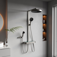 2025 Vente chaude De Luxe Hydro-électrique Puissance 4 Mode Pluie Automne Miel Peigne Douche Robinet Ensemble avec LED Affichage Numérique