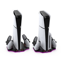 Base de refroidissement multifonctionnelle TP5-3583 pour PS5 SLIM, station de charge avec support et éclairage RGB