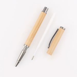 Promotional <b>Gift</b> Wooden Bamboo Ball Ballpoint Pen With Personalized Custom Logo Writing for School Girls Fashion Wholesale China - Product Image 6
