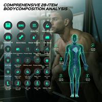Báscula de Bioimpedancia de Doble Frecuencia con 8 Electrodos, Análisis de Composición Corporal, Capacidad de 180 kg, Pantalla TFT Digital a Color, Aplicación