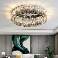 Plafonnier LED rond en acier inoxydable pour salon, bureau à domicile, design créatif, moderne