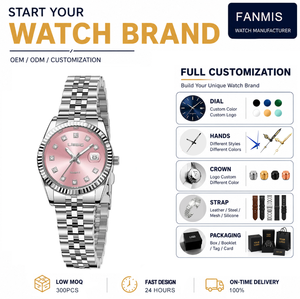Montre à quartz pour femme personnalisée, bracelet en <span class=keywords><strong>acier</strong></span> doré de luxe, style lumineux, montre-bracelet à quartz haut de gamme - Product Image 1