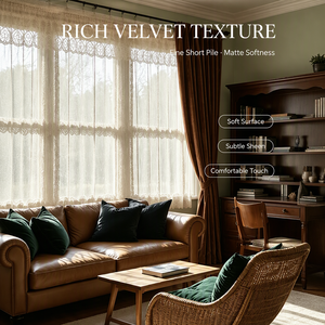 Luxuriöse Weiche Samt-Verdunkelungsvorhänge mit Vintage-Spitzenvorhang für Wohnzimmer und Hotel, Maßgefertigte Fensterdekorationen - Product Image 1