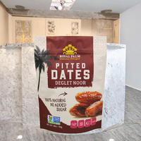 Sachet d'emballage alimentaire jetable en gros, imprimé en héliogravure, avec logo personnalisé, refermable, pour dattes, snacks, noix, 1 lb 28 oz