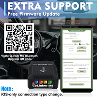 Vgate VLinker MS Bluetooth OBD2 Alat Pemindai Mobil untuk IPhone/iOS Android & Windows Mendukung Berbagai Protokol CAN