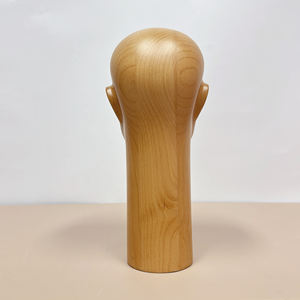 Tête en bois <span class=keywords><strong>Mannequin</strong></span> femme hommes bois <span class=keywords><strong>de</strong></span> hêtre massif pièce commune tête factice couleur bois naturel brut avec tête nez et bouche - Product Image 5