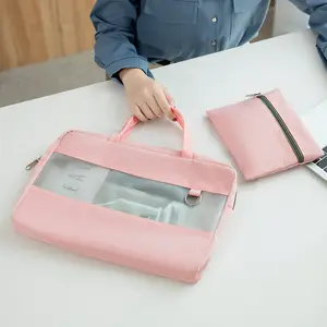 أنيقة للماء حقيبة متعددة مقصورة كمبيوتر محمول المرأة حقيبة كتف حمل حقيبة