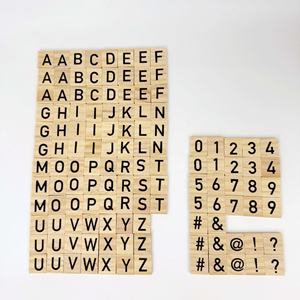 Targa fai da te materiale di pino e lettera quadrata in legno per la prima educazione dei bambini decorazione della casa - Product Image 3