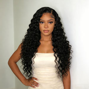 Nouvelles extensions de cheveux humains au crochet effet plume, 100% cheveux humains vierges Deep Wave, 8-34 pouces, extensions tressées Jerry Curly - Product Image 4