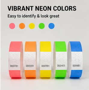 Bracelets d'événement Tyvek numérotés séquentiellement, étanches et résistants aux déchirures, pour fêtes - Product Image 2
