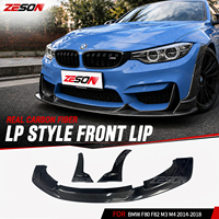 Becquet avant en fibre de carbone véritable style LP, 3 pièces, pour BMW M3 M4 F80 F82 2014-2018