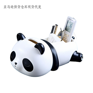 Caja de pañuelos de poliresina personalizada con diseño de panda guiñando los ojos - Decoración linda para el baño, adorno de <span class=keywords><strong>animal</strong></span> adorable, regalo ideal para amantes de los pandas y la decoración del hogar - Product Image 2