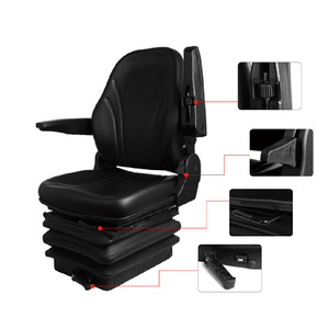 Asiento de Tractor de Cuero de Lujo D0100HEXCC7, Asiento de Suspensión para Maquinaria Agrícola, Impermeable, Color Negro - Product Image 6