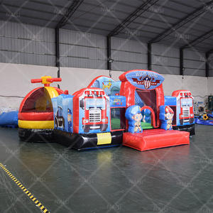 Firehouse Dry Combo Bounce House Slide Obstáculo Camión de bomberos Salto Castillo hinchable Camión de bomberos Moonwalk Estación de bomberos Moon Jump - Product Image 2