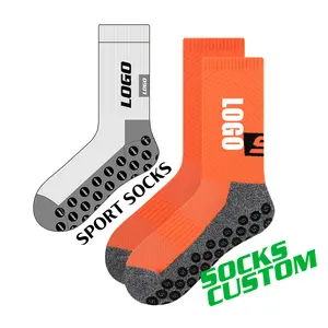 Gratis Ontwerp En Mock-Up Custom Logo Grip Hoge Kwaliteit Gripsokken Anti Slip Voetbal Grip Sokken Antislip Voetbal Sok