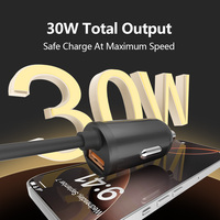 Chargeur de voiture 30W pour iPhone 17/16 Pro Max, câble enroulé Type C 30W, adaptateur de charge rapide pour téléphone de voiture pour iPhone et Galaxy
