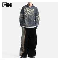 Pull en laine mohair de luxe pour homme, certifié GRS, logo personnalisé, designer, tricot léopard, col demi-zip