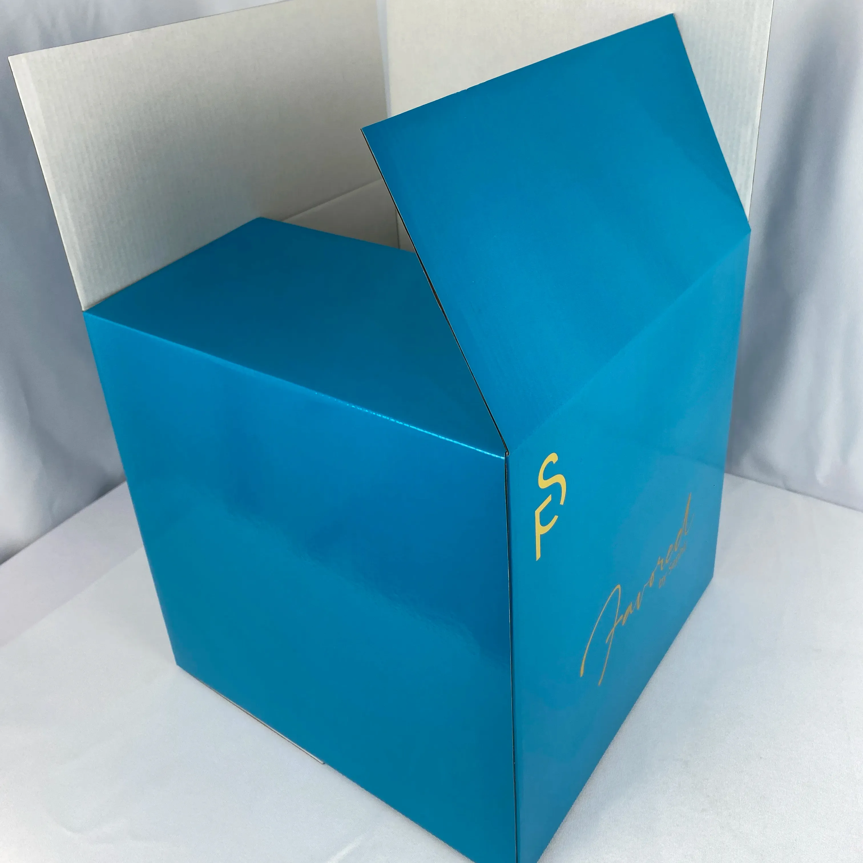 صندوق مخصص لامع صندوق هدايا للطفل مجموعة صناديق تعبئة كرتونية زرقاء لحديثي الولادة للتعبئة الفاخرة