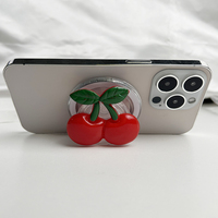 Support de téléphone magnétique mignon ananas cerise rétractable Fun Expression fraise poignée de téléphone magnétique