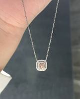 Collar de Lujo para Mujer con Colgante de Constelación Chapado en Platino Grueso Dorado, Diamante Rosa de Corte Radiante con Microincrustaciones, Tendencia de Última Generación