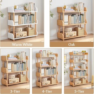 Simple Bookshelf 3 Tier Wood Storage Rack For Home Office <b>Bedroom</b> Display <b>Shelf</b> Bookcase - Product Image 2