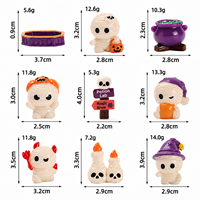 Figurines en résine miniatures d'Halloween en gros, adorables décorations de momie et de citrouille pour maisons de poupées, miniatures de micro-paysages, décoration DIY