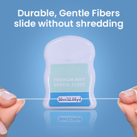 Fil dentaire Janix 30m saveur menthe, rechargeable, en boîte, résistant à la déchirure, glisse en douceur, nylon ciré haute ténacité pour une efficacité optimale