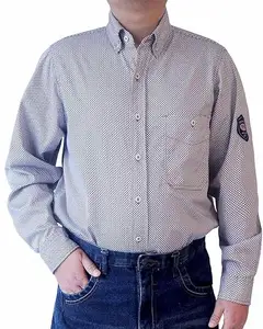 USA hot sale FR clothing NFPA2112 FRC garments flame resistant shirt NFPA 70E CAT2 fire retardant apparel FR plaid shirts