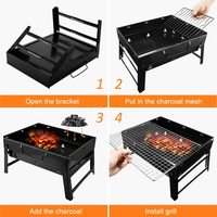 Barbecue portable au charbon de bois pour pique-nique, jardin, fête, terrasse, camping, voyage, mini barbecue pliable
