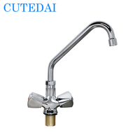 Best-seller mondial Expédition rapide Robinet d'évier de cuisine en laiton Poignées à double poignet avec bec rotatif pour salle de bain en stock
