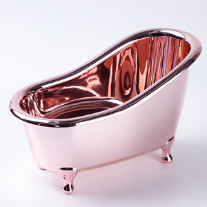 Mini <span class=keywords><strong>baignoire</strong></span> en plastique dorée <span class=keywords><strong>à</strong></span> impression sérigraphique d'une seule couleur pour l'emballage de shampooing, vente en gros - Product Image 5
