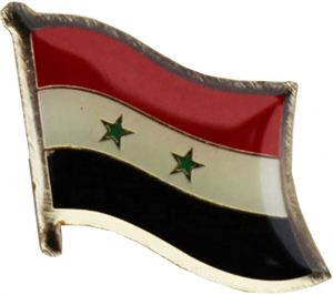 Badge drapeau de la Syrie en alliage de zinc pour la décoration de vêtements, procédé de goutte de colle, artisanat métallique - Product Image 1